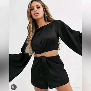 NWT SIGNIFICANT OTHER DUSK BLACK CUTOUT LONGSLEEVE‎ ROMPER